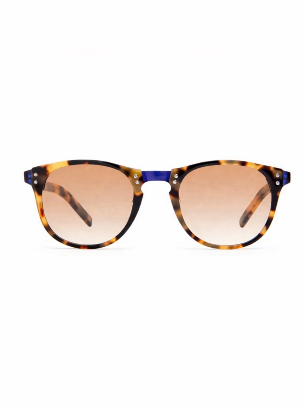 Garrett Leight x Thierry Lasry Tortoise Frame Sunglasses with Blue Bridge